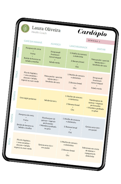 cardápio para reeducação alimentar - Laura Oliveira